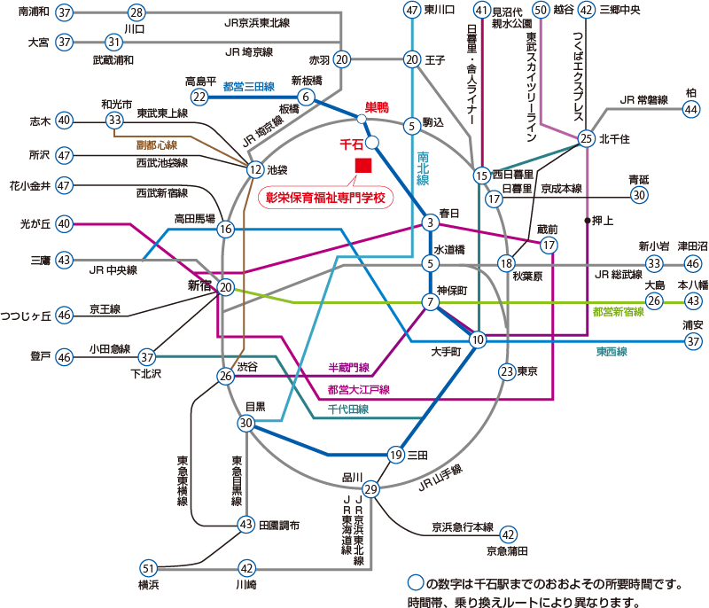 アクセス 彰栄保育福祉専門学校